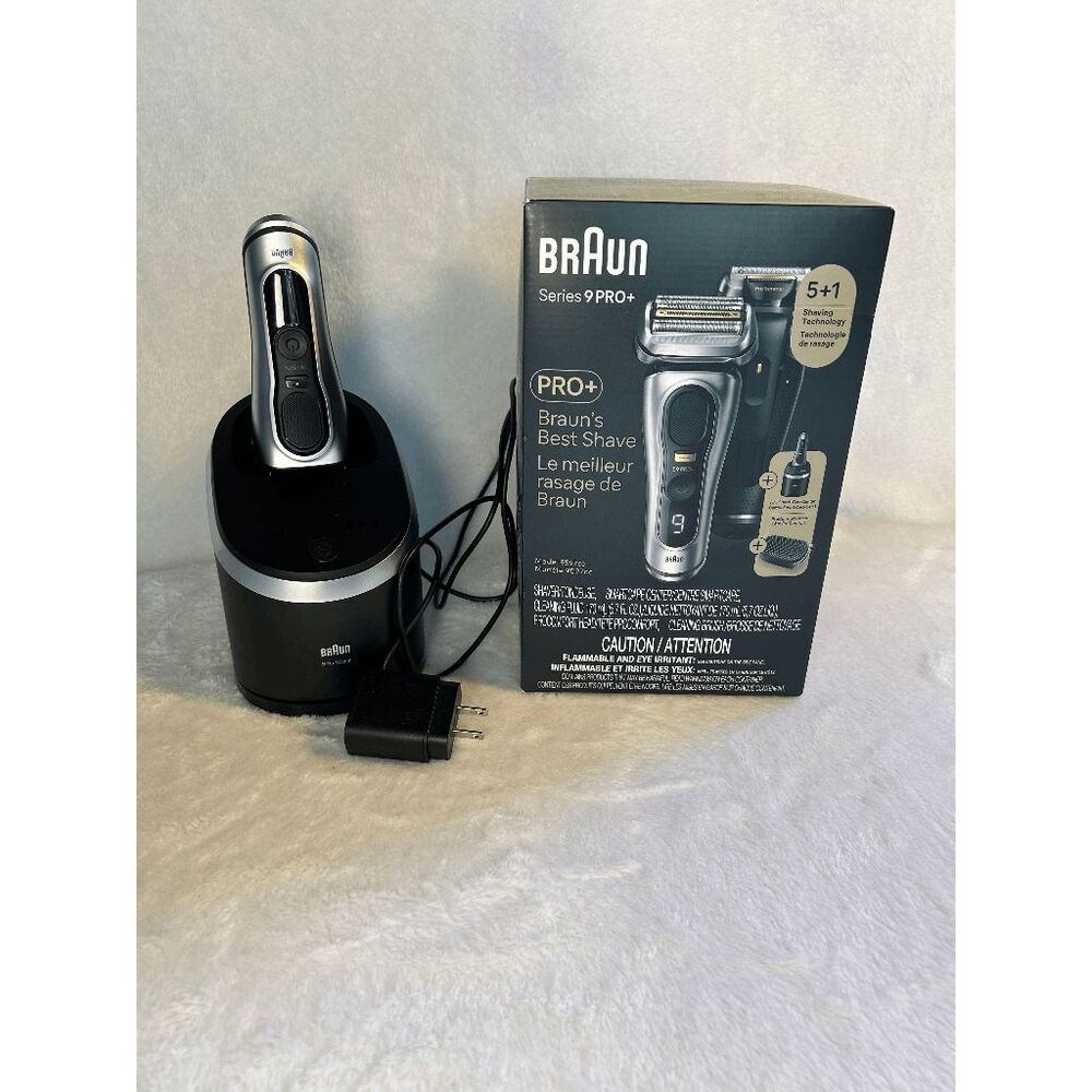 Braun Series 9 PRO+ Electric Shaver w/ Cleaning Base and Charger 6 in 1 Razor